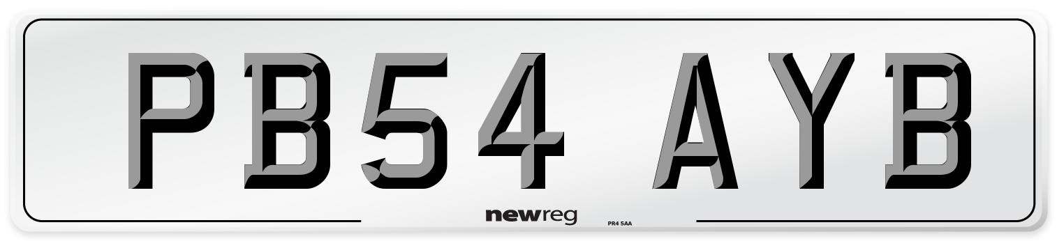 PB54 AYB Number Plate from New Reg